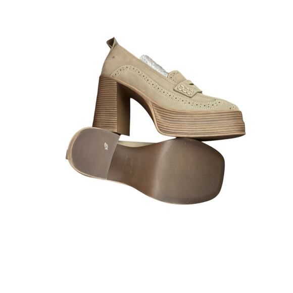 MIA Nissa Sand Women's Chunky Lug Sole Platform Heel Loafer 7  Neutral Boho - Picture 3 of 5